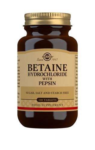 Solgar Betaiinihydrokloridi + pepsiini 100 tabl 100 tabl