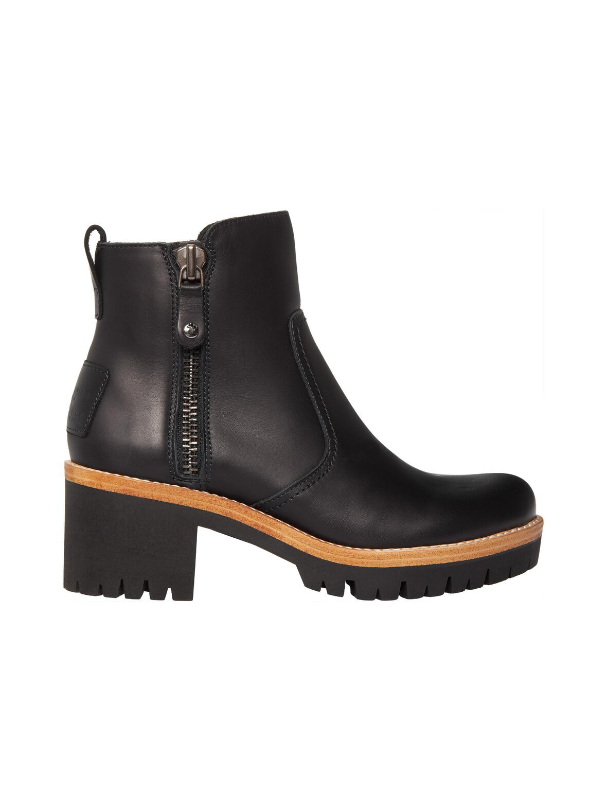Pauline block heel zipper -nahkanilkkurit