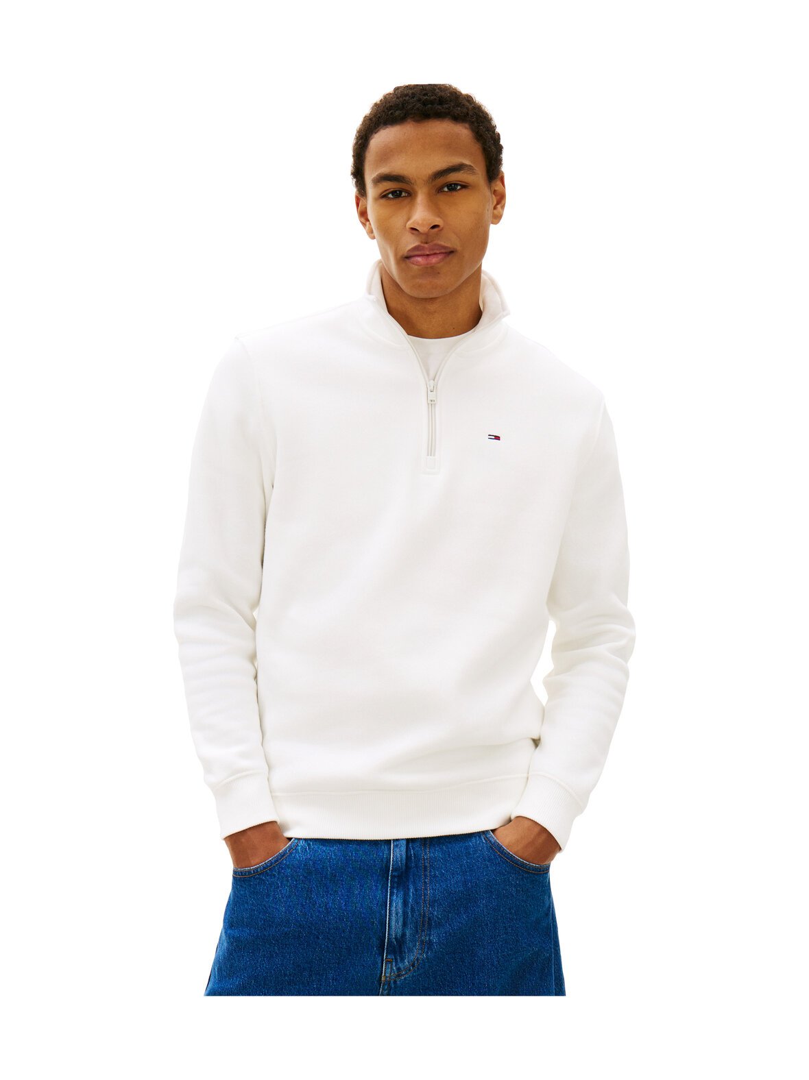 Regular fleece 1/4 zip mock neck -collegepaita