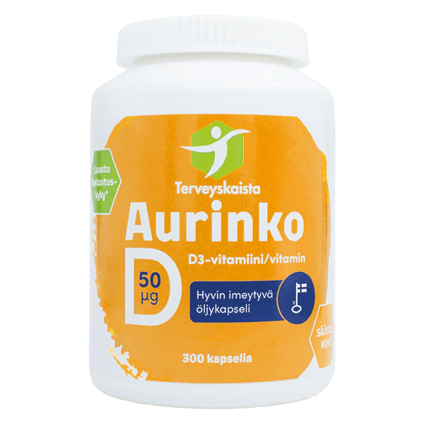 Terveyskaista Aurinko D 50 mikrog 300 kaps 300 kaps