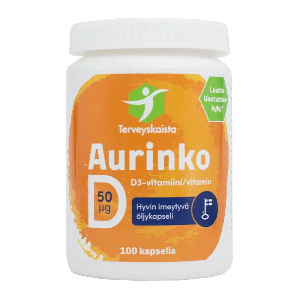 Terveyskaista Aurinko D 50 mikrog 100 kaps