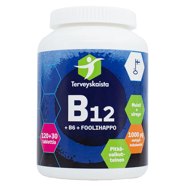 Terveyskaista B12+B6+Foolihappo (nieltävä) 150 tabl