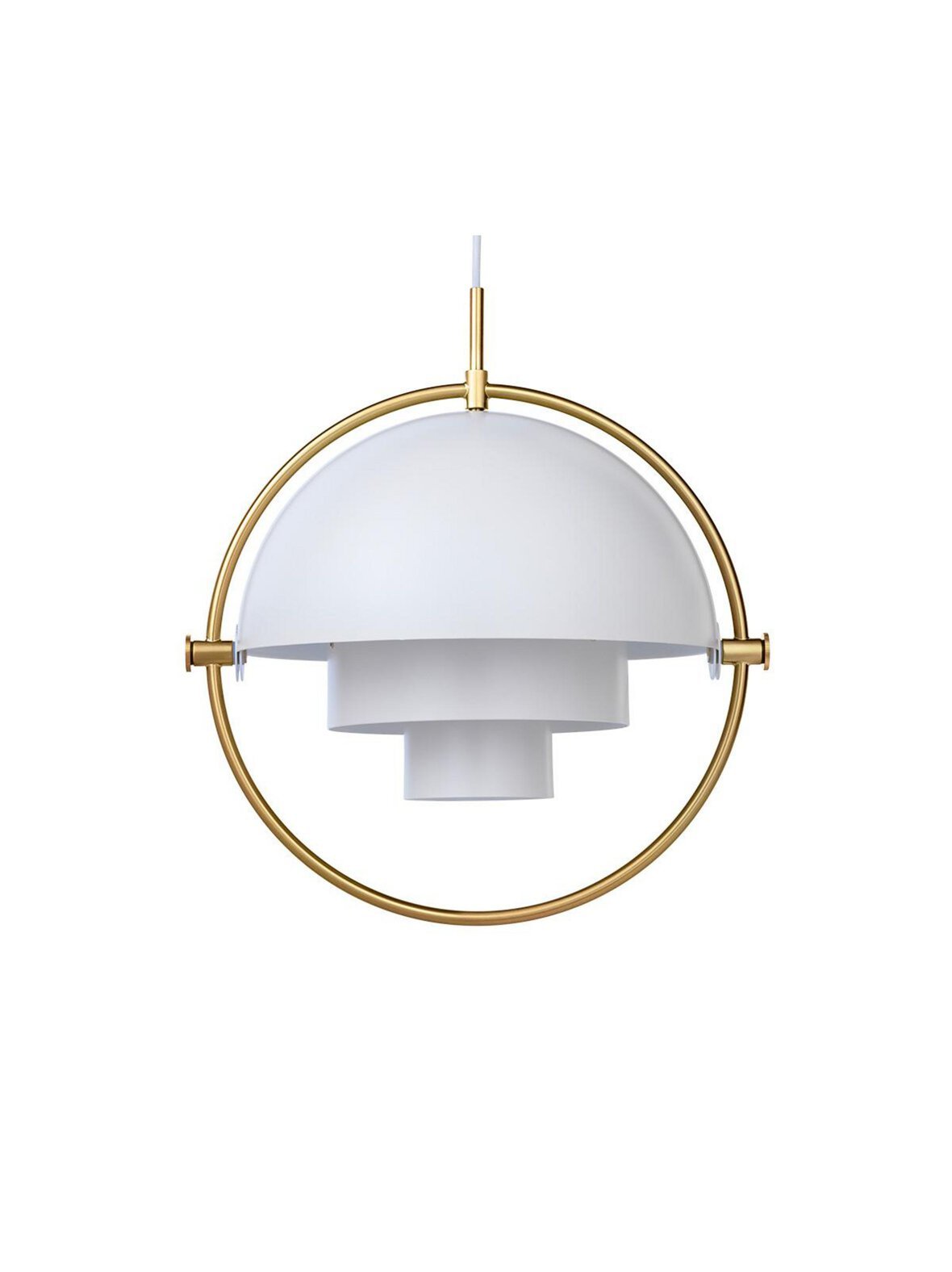 Multi-lite-riippuvalaisin messinki/valkoinen ø 36 cm