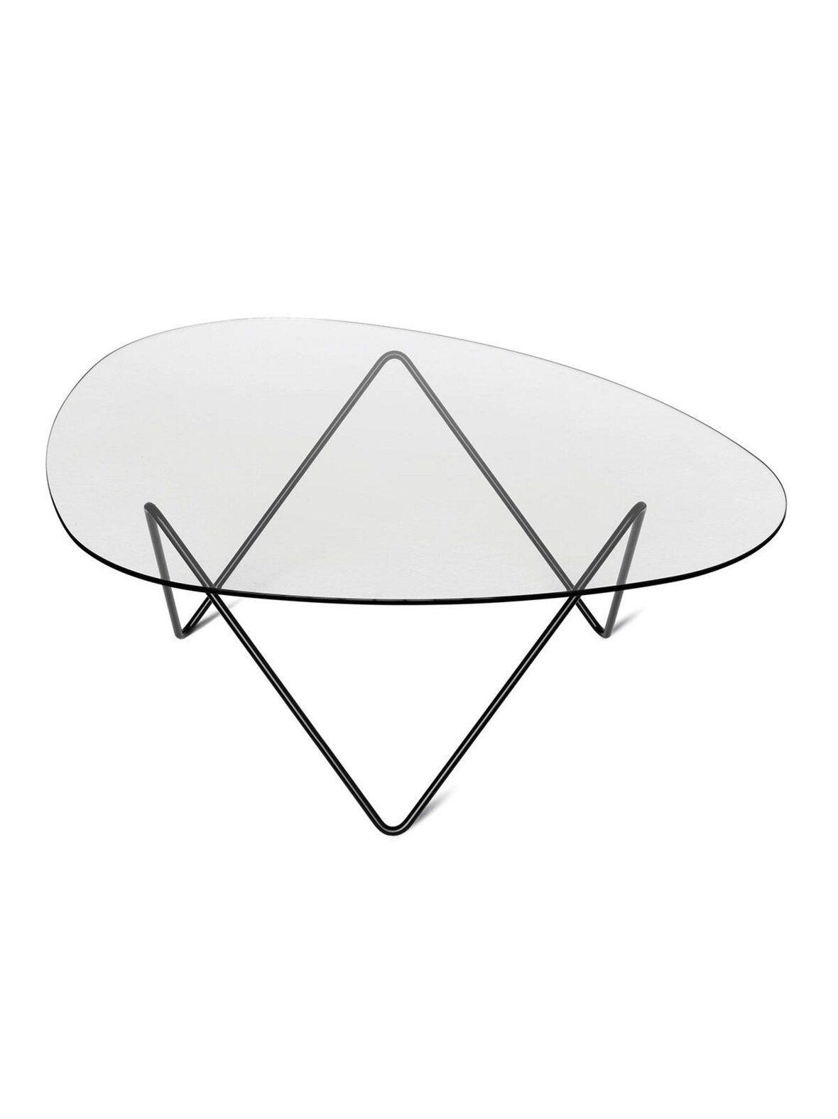 Pedrera-sohvapöytä lasi / musta jalka 106 x 86 cm