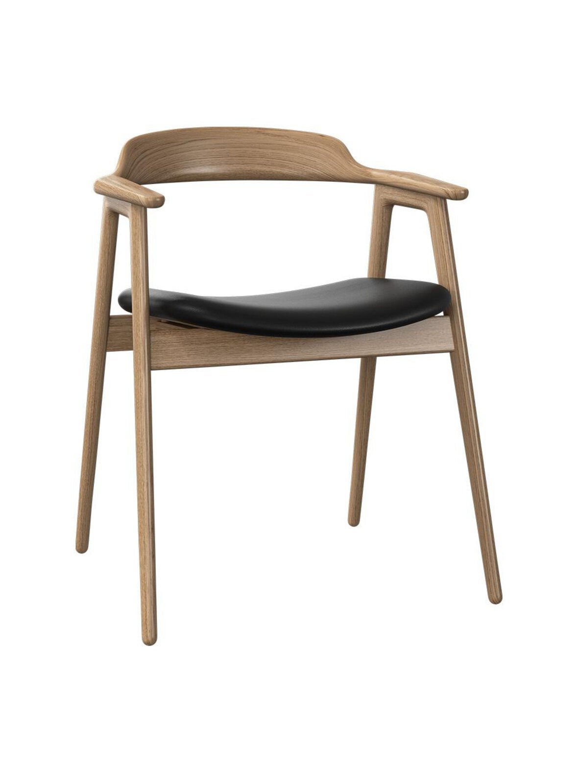 Seoul-tuoli nordic grain -nahka 5130 musta / tammi