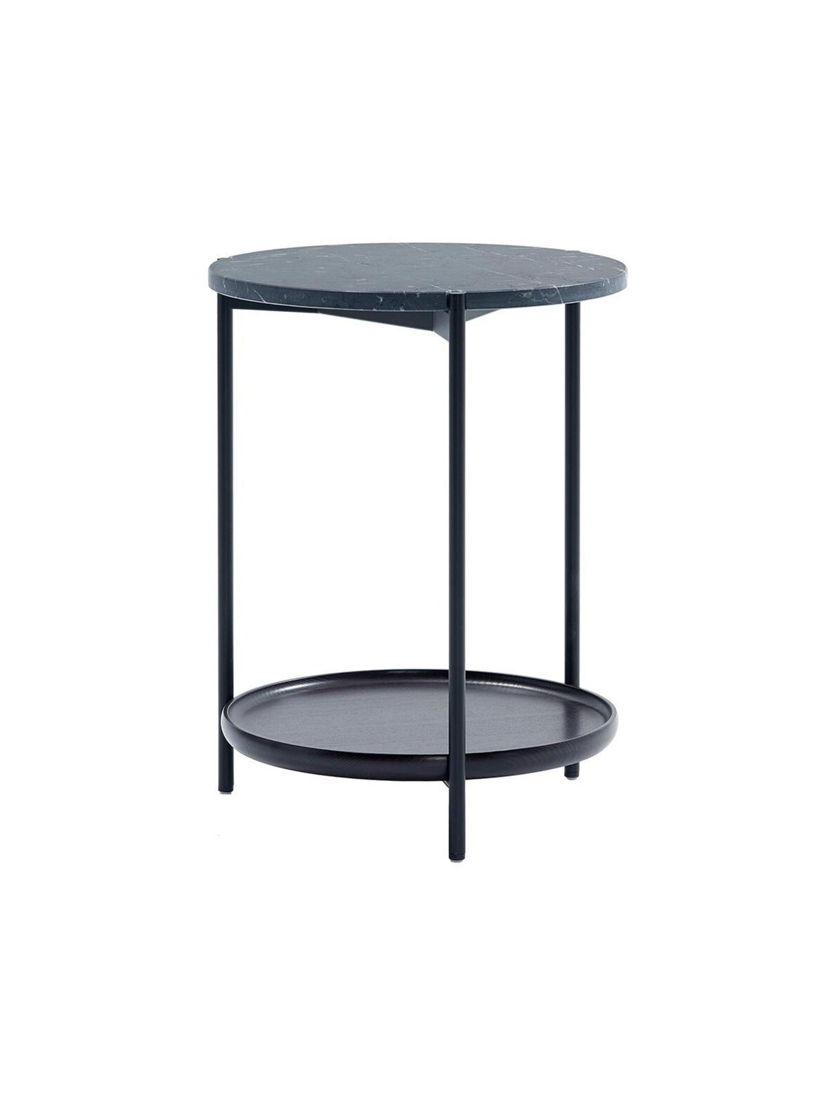 Plateau-sohvapöytä musta ⌀ 42 cm