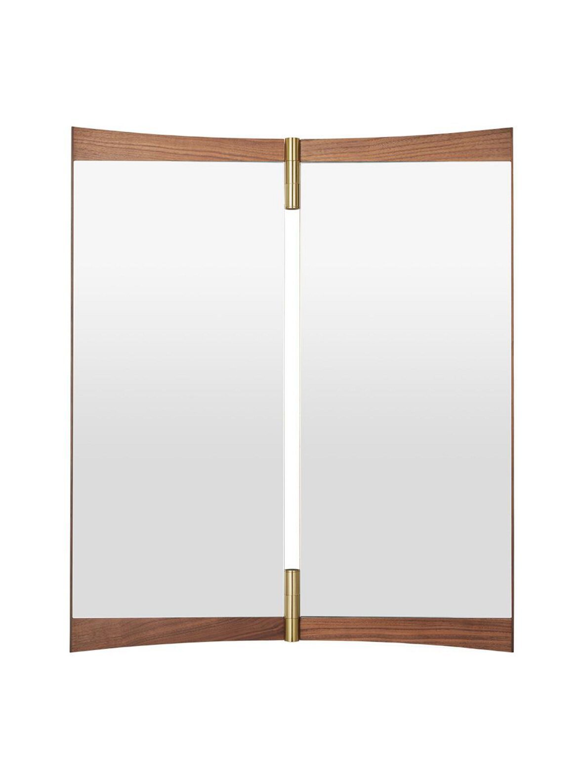 Vanity-peili 2-osainen pähkinä/messinki