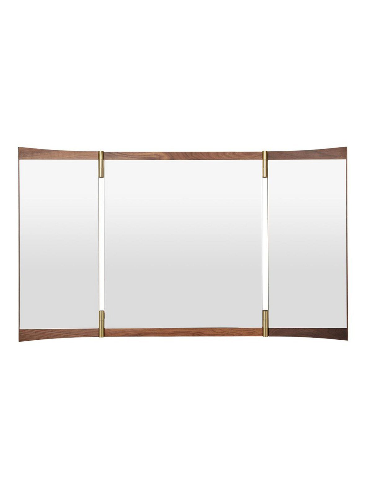 Vanity-peili 3-osainen pähkinä/messinki