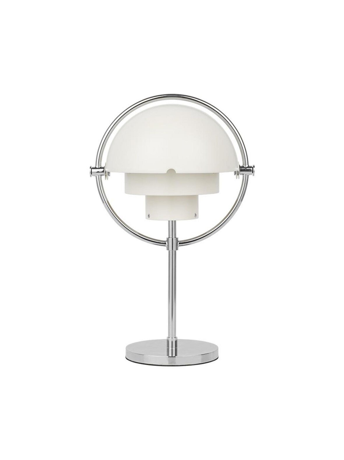 Multi-lite portable -pöytävalaisin ladattava kromi/valkoinen