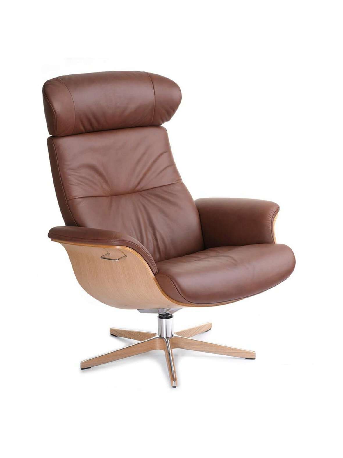Timeout large -nojatuoli western-nahka cognac / tammi