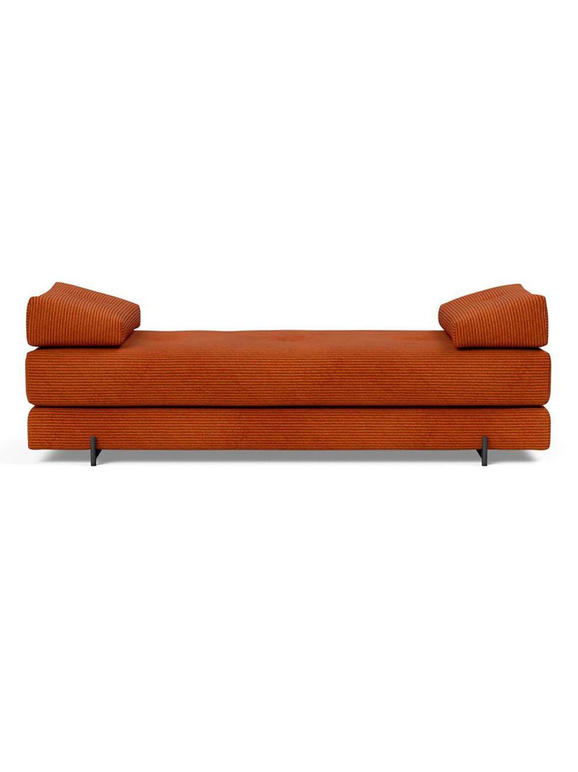 Sigmund indu -daybed corduroy-kangas burned orange / musta l 200 cm