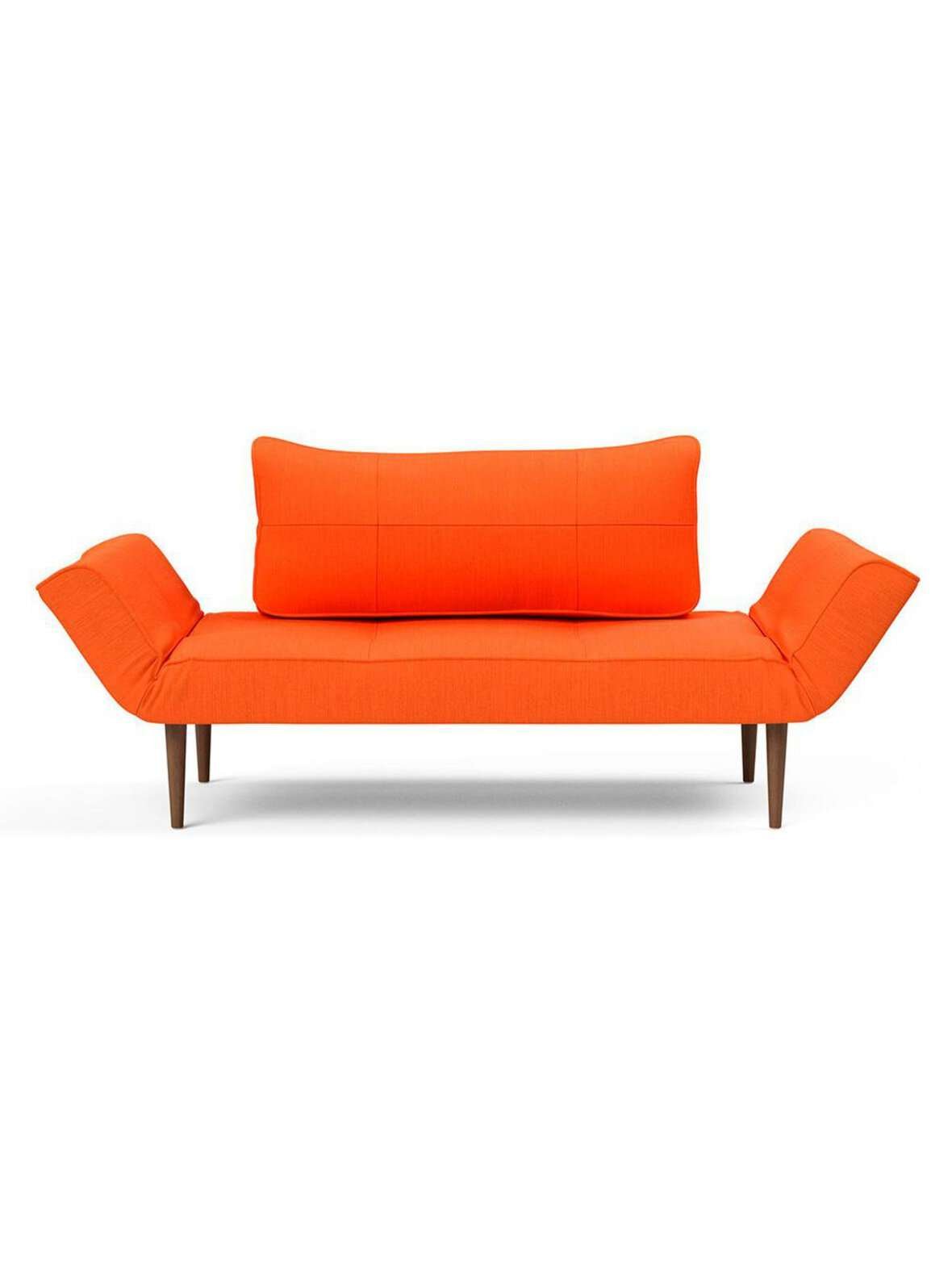 Zeal styletto -vuodesohva elegance-kangas 510 orange / tumma tammi