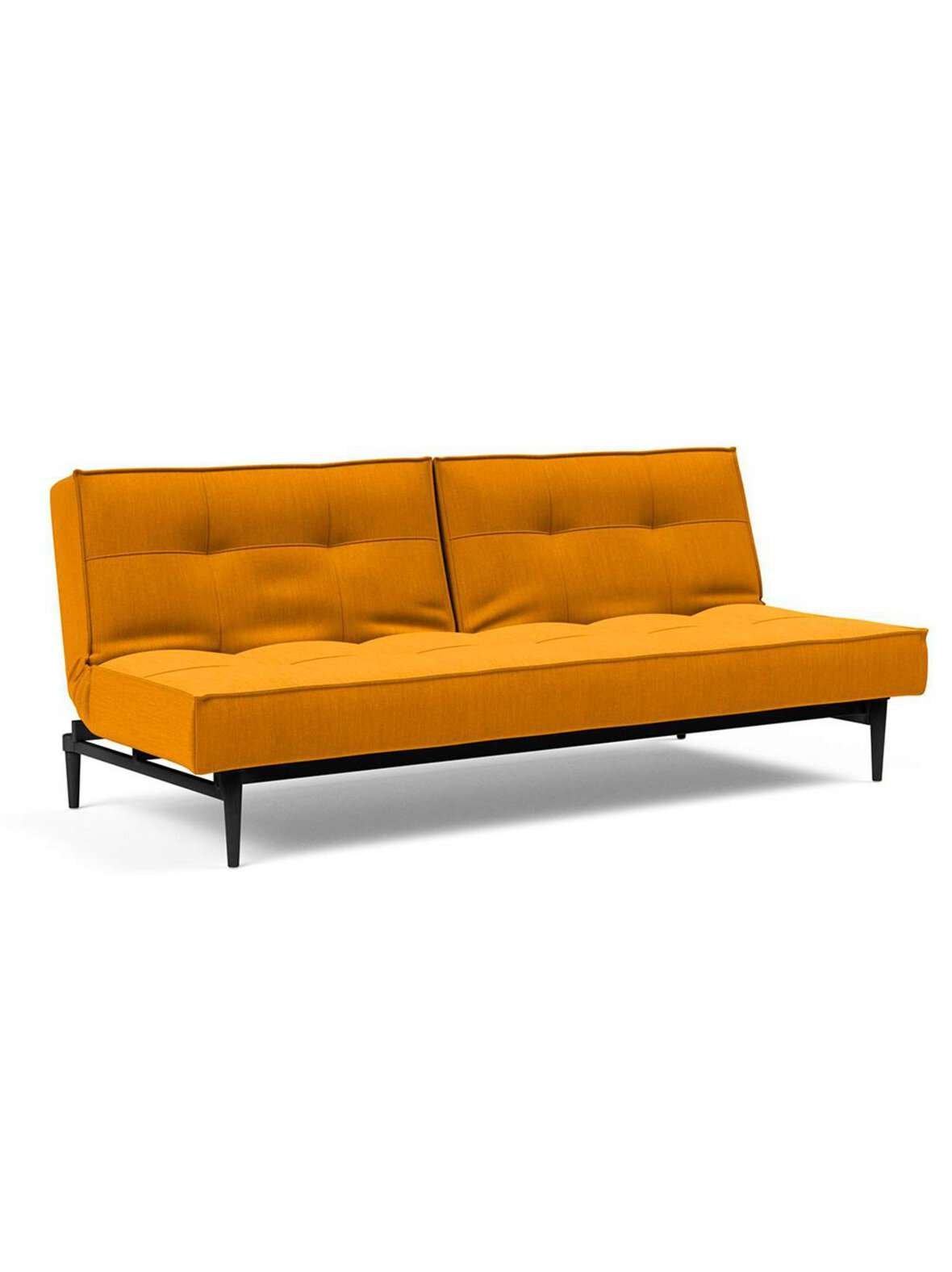 Splitback styletto -vuodesohva elegance-kangas 507 keltainen / musta tammi l 210 cm