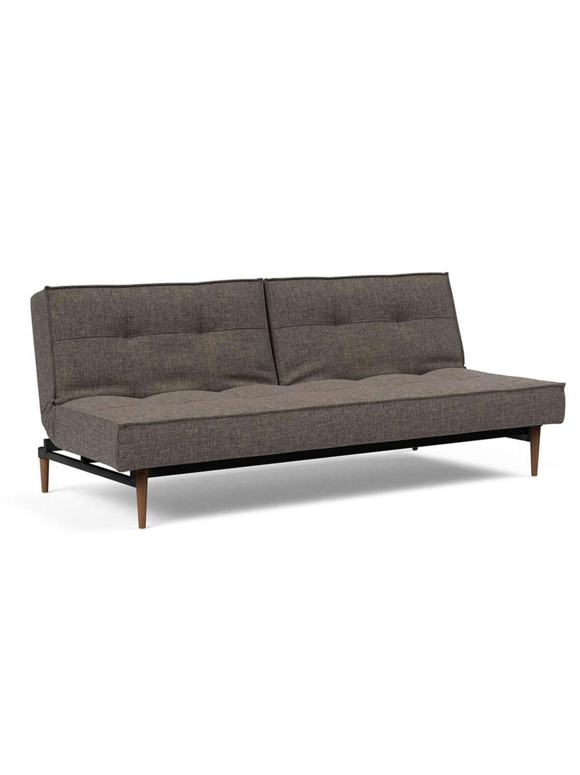 Splitback styletto -vuodesohva flashtex-kangas 216 tummanharmaa / tumma tammi l 210 cm