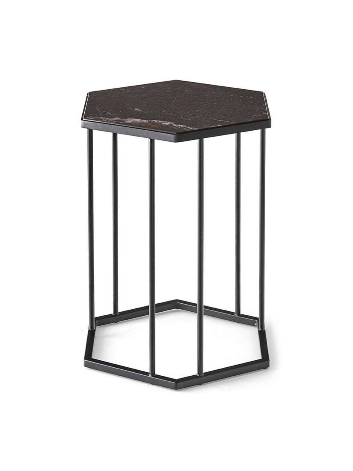 Renee-sohvapöytä musta marmori/mattamusta 34,5 x 40 cm