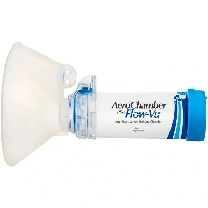 Aerochamber Plus Flow-Vu Tilanjatke Aikuisille Isolla Maskilla 1 kpl