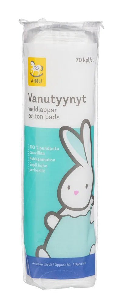 Ainu Vanutyynyt Puhdidstettu 100% Puuvilla 70 kpl