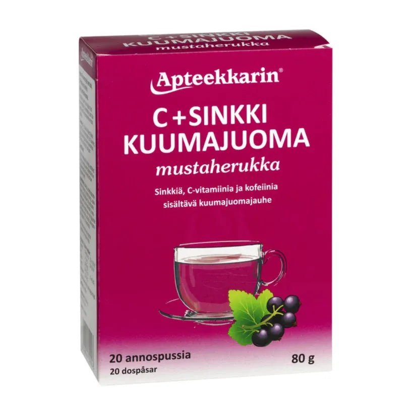 Apteekkarin C+ Sinkki Kuumajuoma Annospussi, 20 pussia 20 kpl
