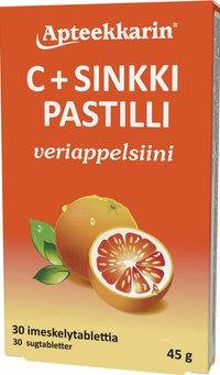 Apteekkarin C+ Sinkki Veriappelsiini kpl