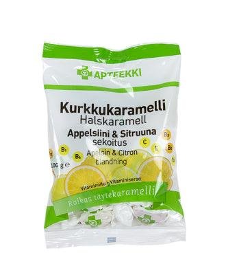 Apteekki Kurkkukaramelli Sitruuna&Appelsiini 100 g