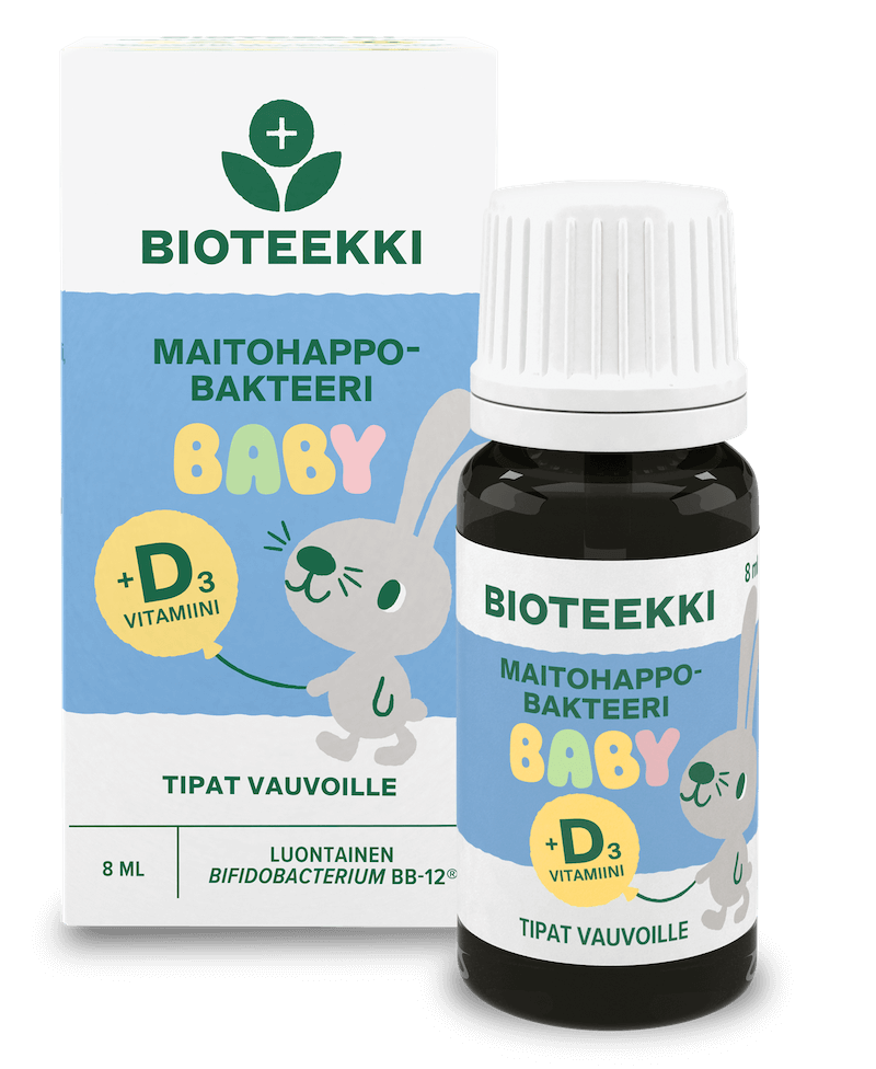 Bioteekki Maitohappobakteeri Baby + D3 Tipat Vauvalle 8 ml