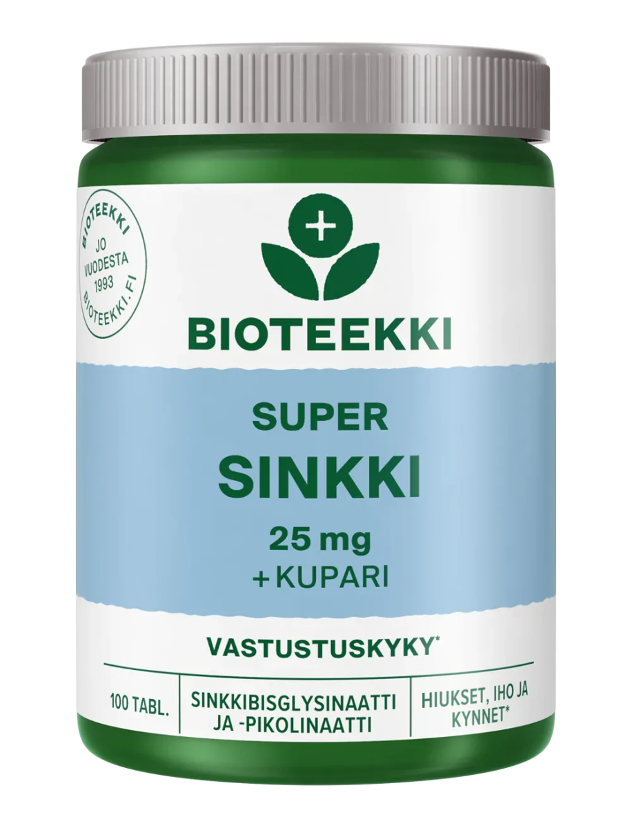 Bioteekki Super Sinkki (+Kupari) 25 mg 100 tabl