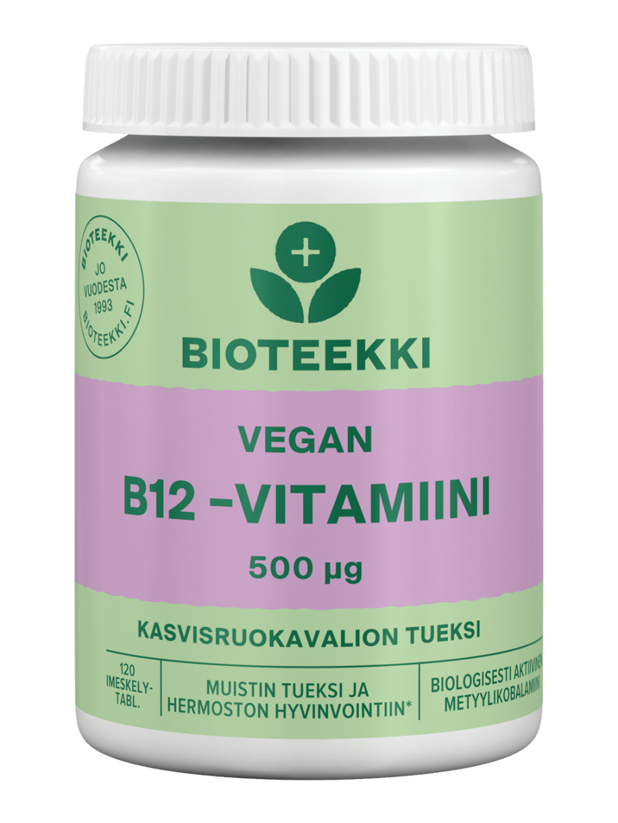 Bioteekki Vegan B12-Vitamiini 120 tabl