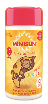 Minisun D-Vitamiini lapselle Junior Apina 10 mcg 100 tabl