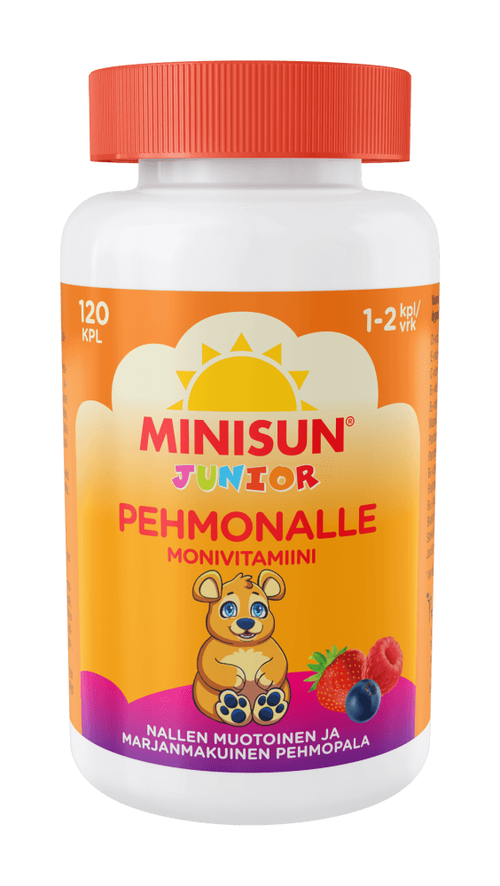 Minisun Junior Monivitamiini lapselle Pehmonalle Marjaisa, 120 kpl 120 kpl