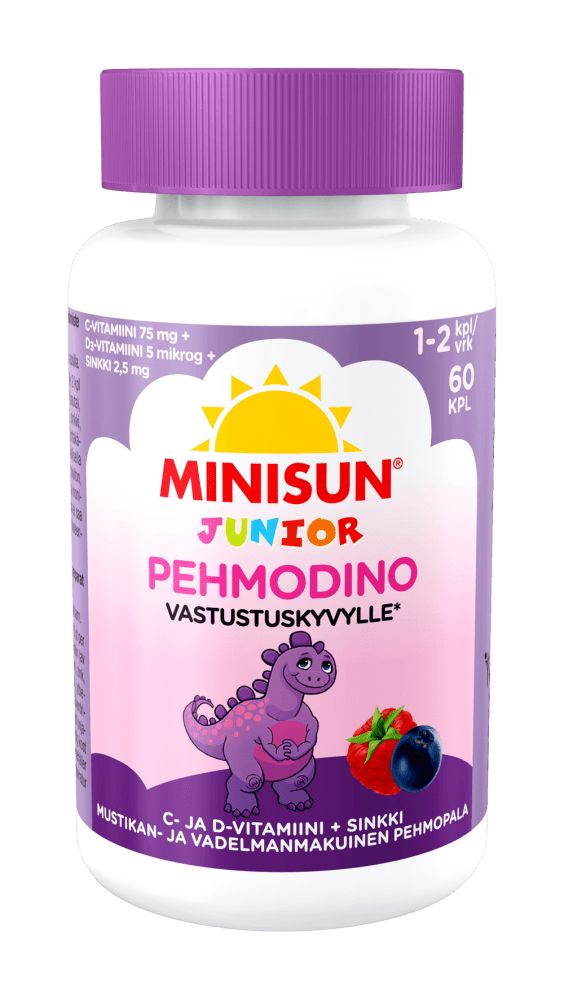 Minisun Pehmodino Super Defence - Monivitamiini lapselle 60 kpl