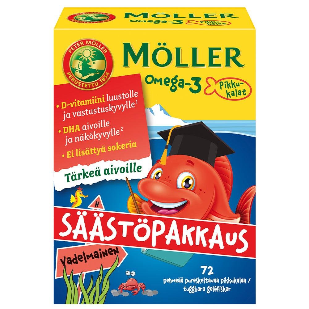 Möller Omega-3 Pikkukalat Vadelmainen 72kpl 72 kpl