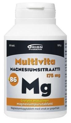 Multivita Magnesiumsitraatti+B6 Greippi 175mg/2mg 80 purutabl
