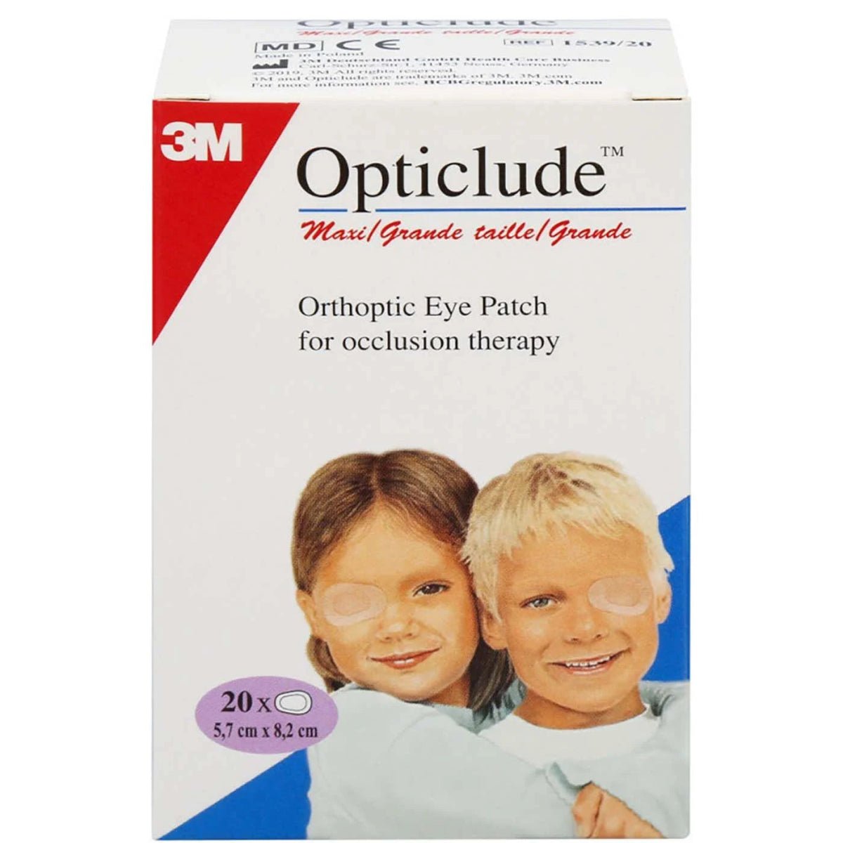 Opticlude Maxi Silmälappu 5,7 x 8 cm, 20 kpl 20 kpl