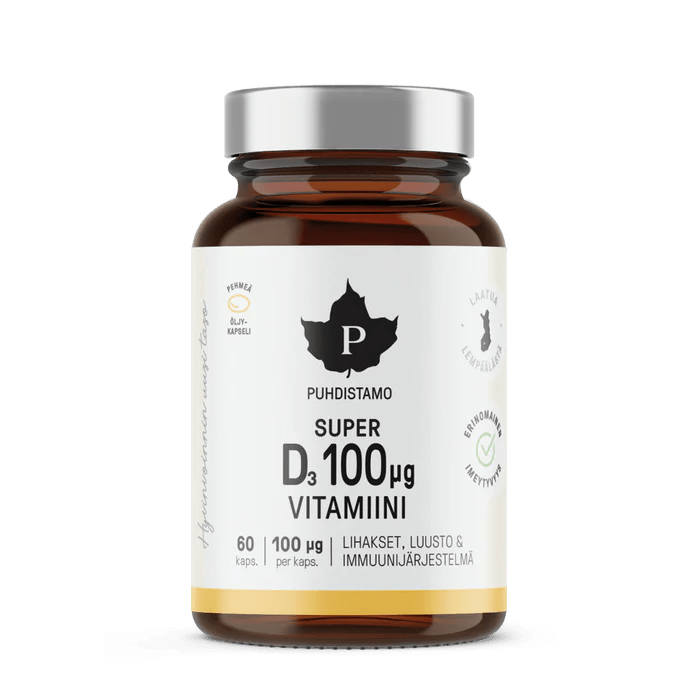 Puhdistamo Super D3-vitamiini 100 mcg kaps