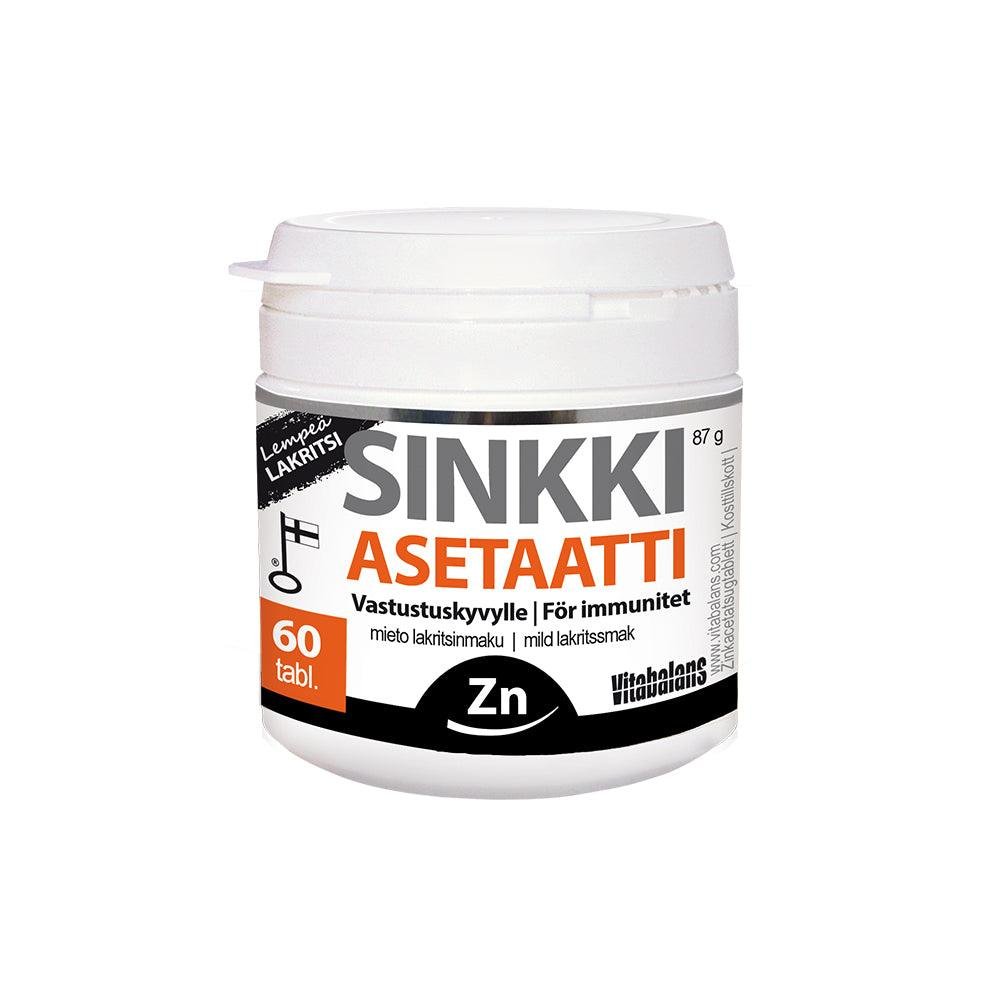 Sinkki Asetaatti Lakritsi 60 tabl