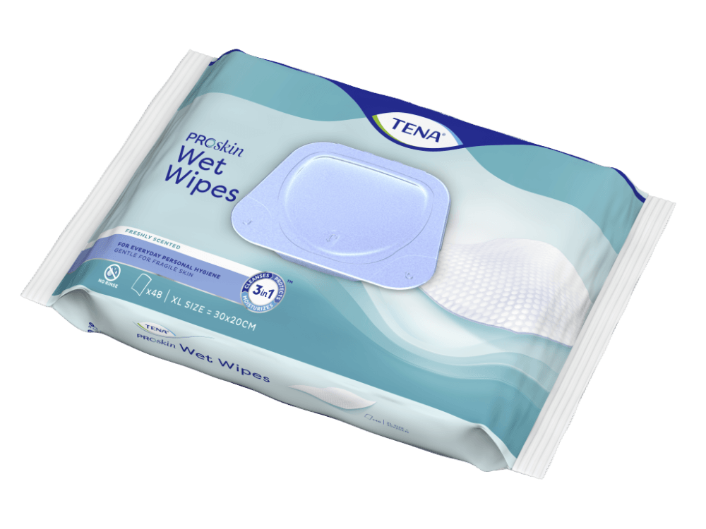 Tena Proskin Wet Wipes, Suuret kosteuspyyhkeet, 48 kpl 48 kpl