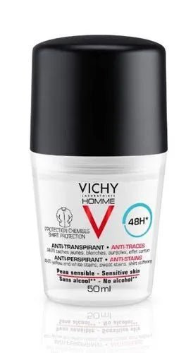 Vichy Homme Antiperspirant, Tahraamaton, Roll-On 48H 50 ml