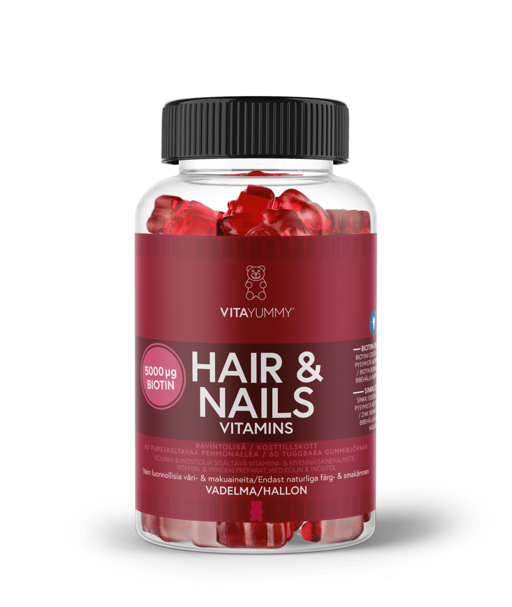 VitaYummy Hair & Nails Raspberry 60 kpl