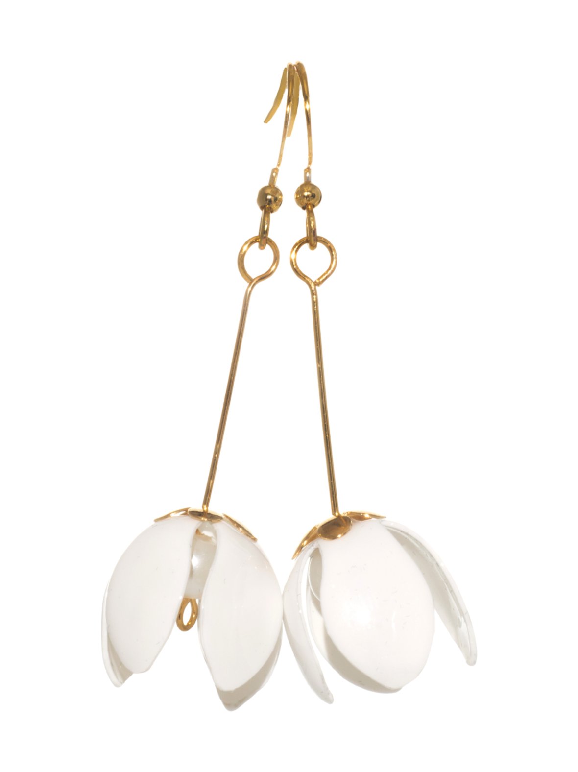 Pienet lilja riipus korvakorut - valkoinen