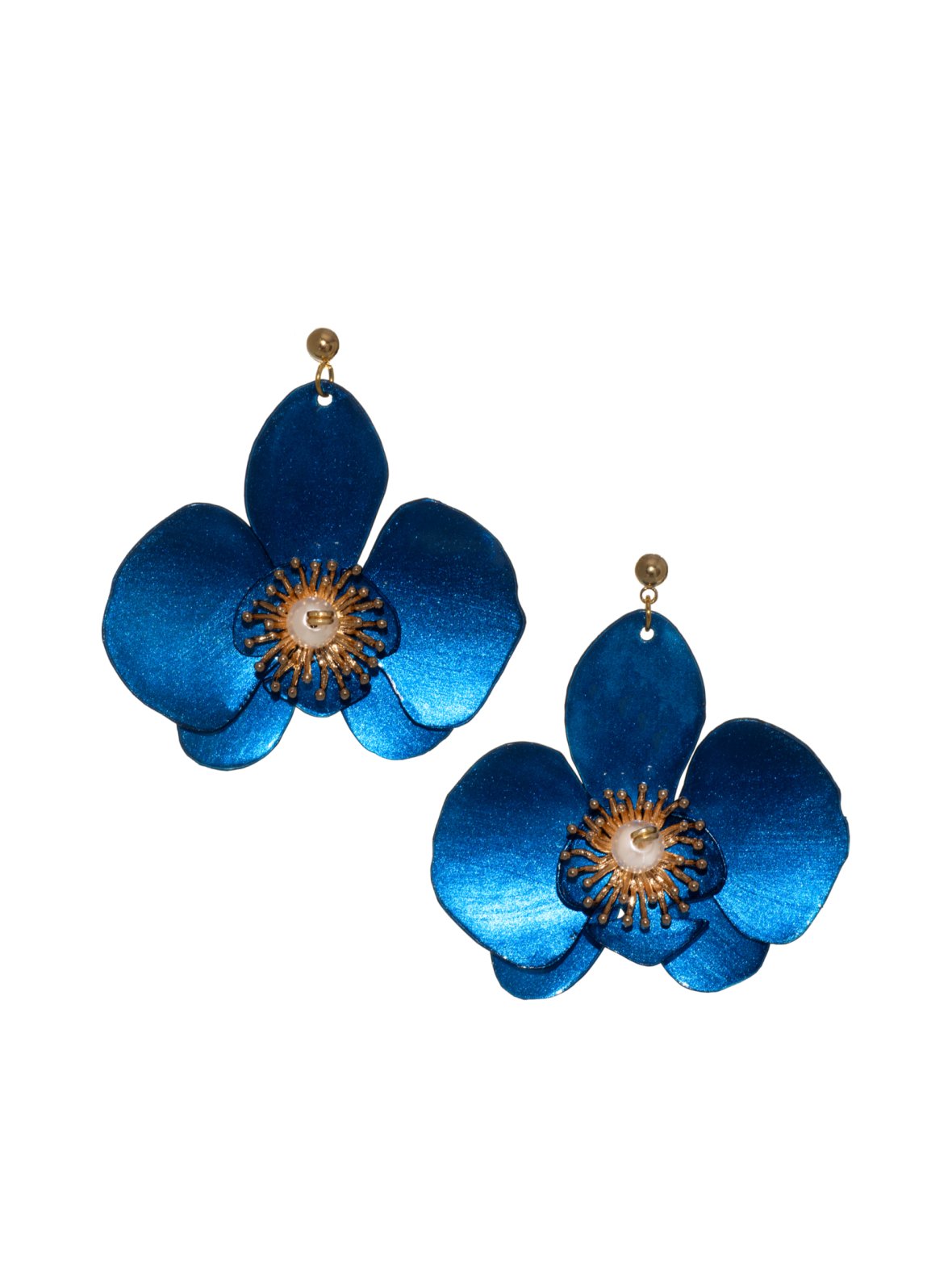 Ylisuuret butterfly orchid korvakorut - sininen