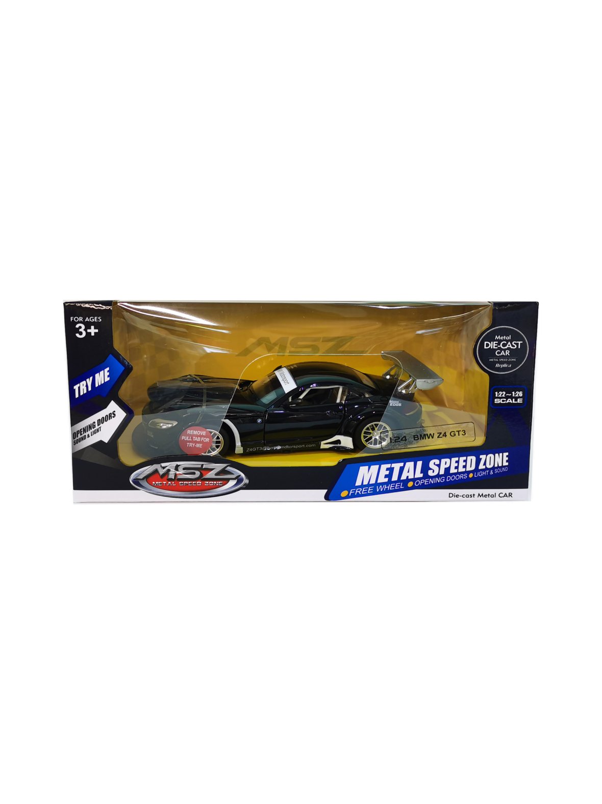 Msz metallinen pienoismalli bmw z4 gt3, 1:24
