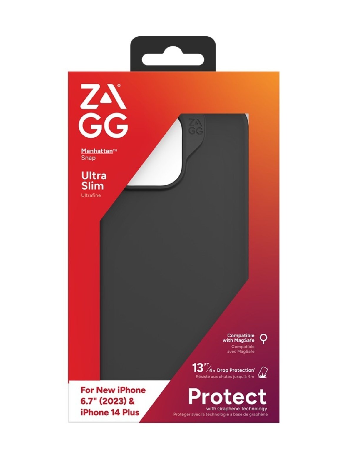 Zagg manhattan snap - musta suojakuori iphone 15 plus/14 plus