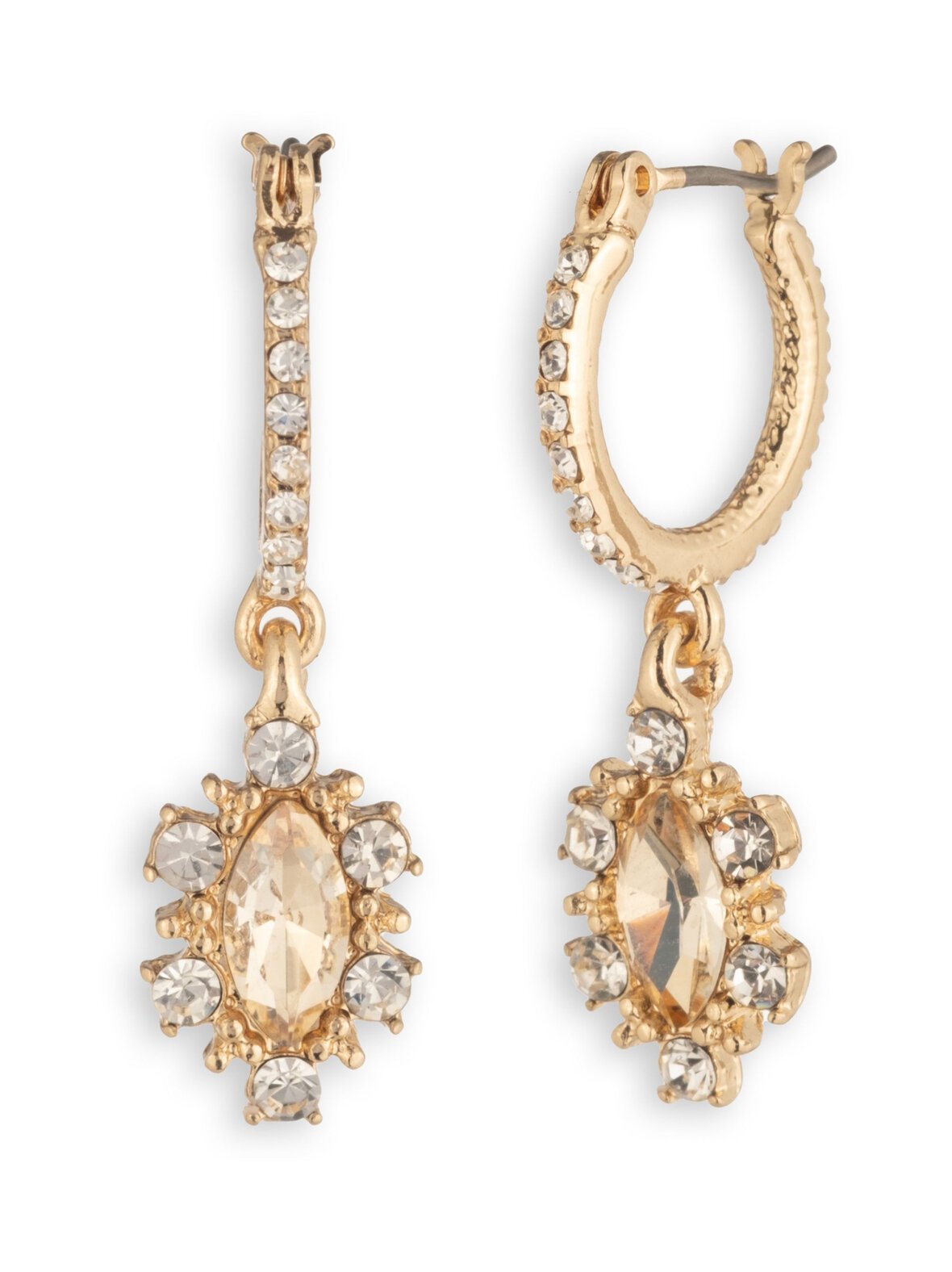 Lavender haze huggie pear drop -korvakorut