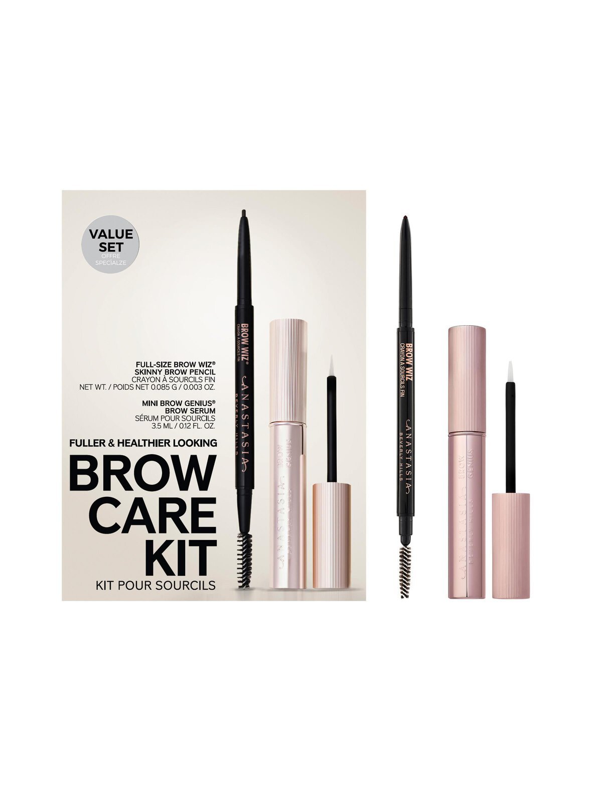 Brow care kit medium brown -kulmameikkipakkaus
