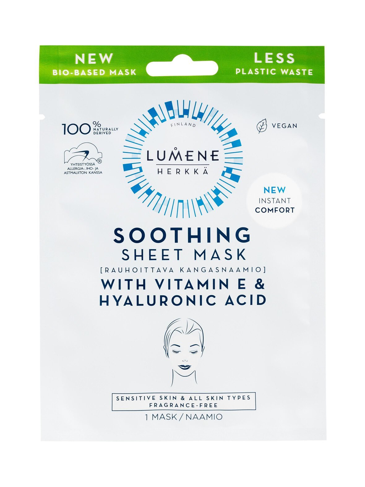 Herkkä- rauhoittava kangasnaamio