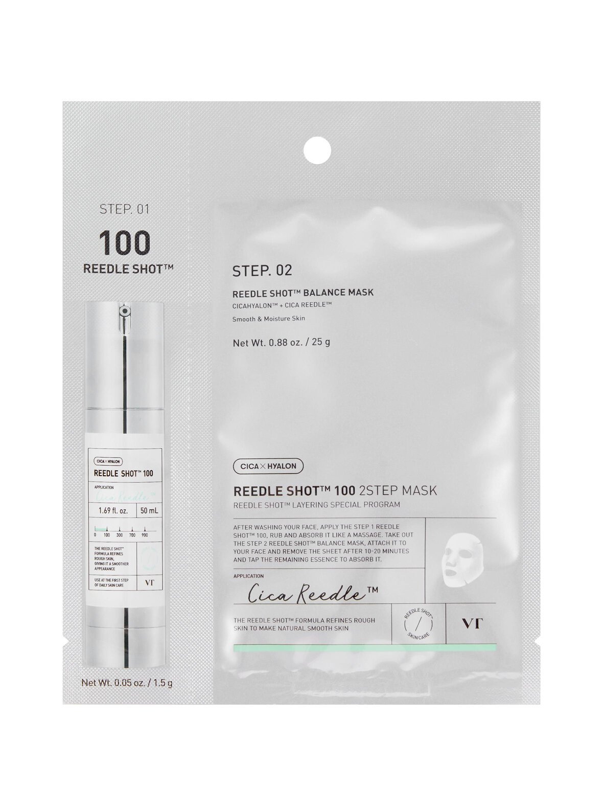 Mild reedle shot 100 2-step mask -kasvonaamio