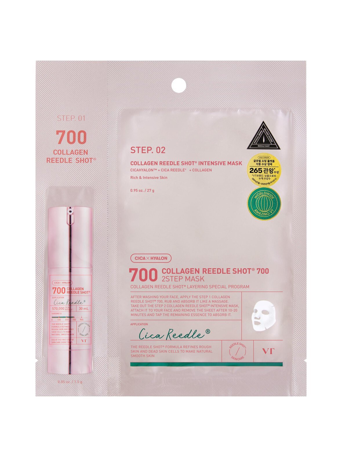 Collagen reedle shot 700 - 2-step mask -kasvonaamio