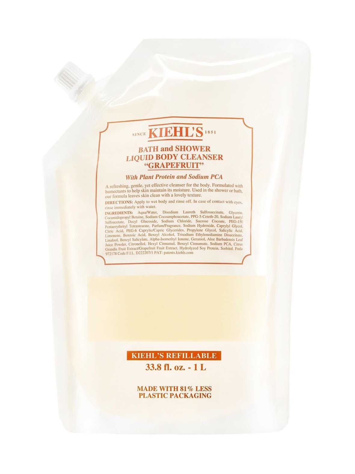 Grapefruit liquid body cleanser refill -puhdistusaine