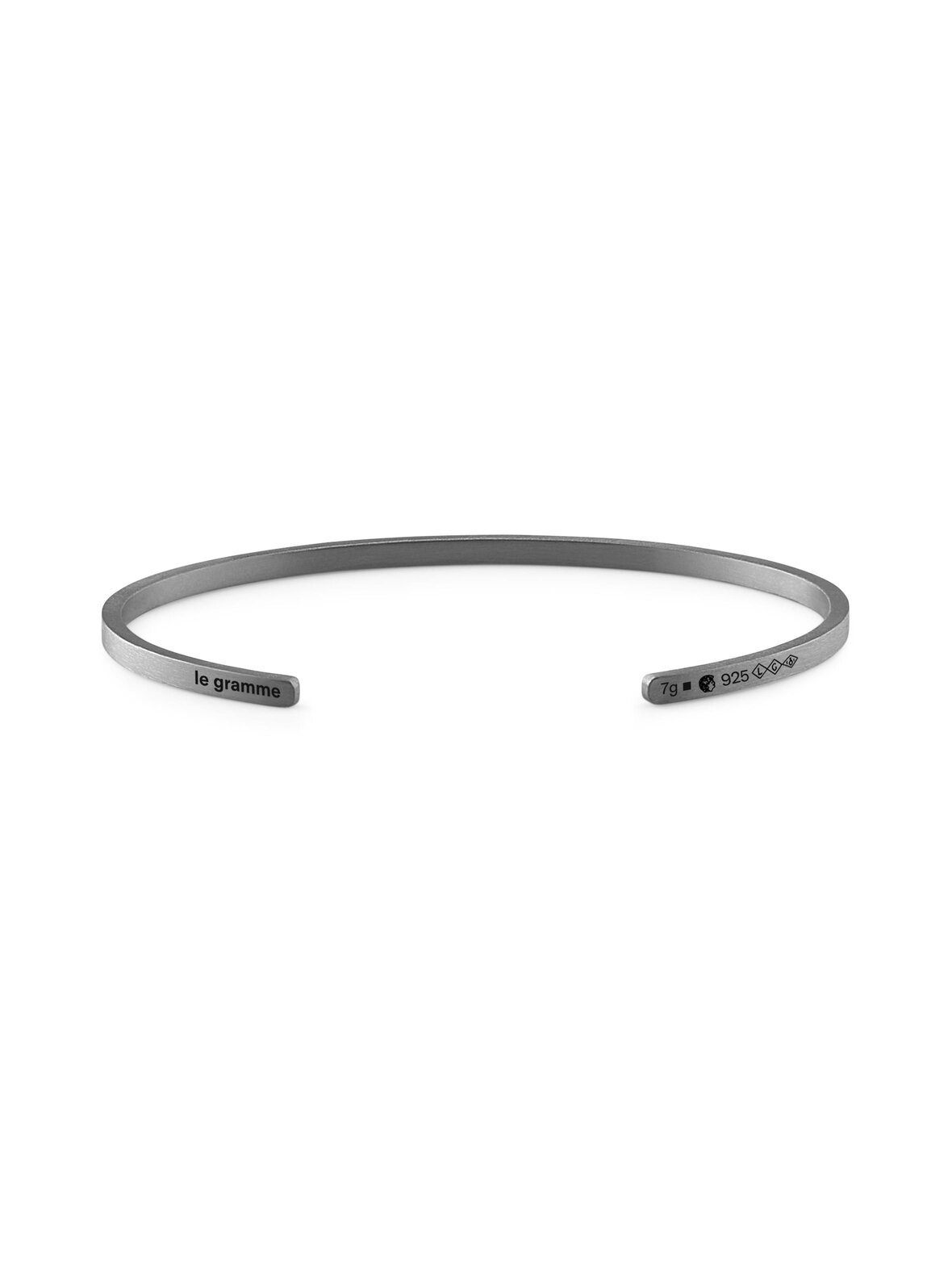 7g brushed black sterling silver ribbon -rannekoru