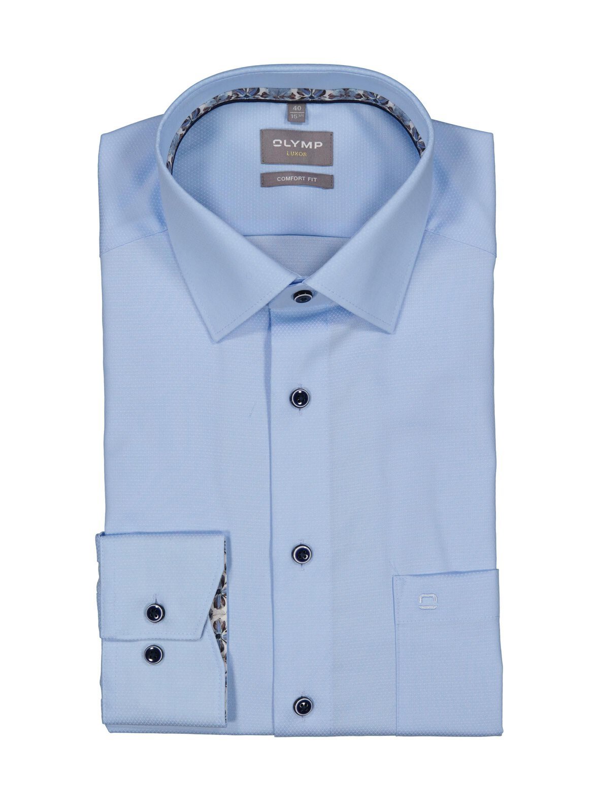 Comfort fit flower trim -kauluspaita